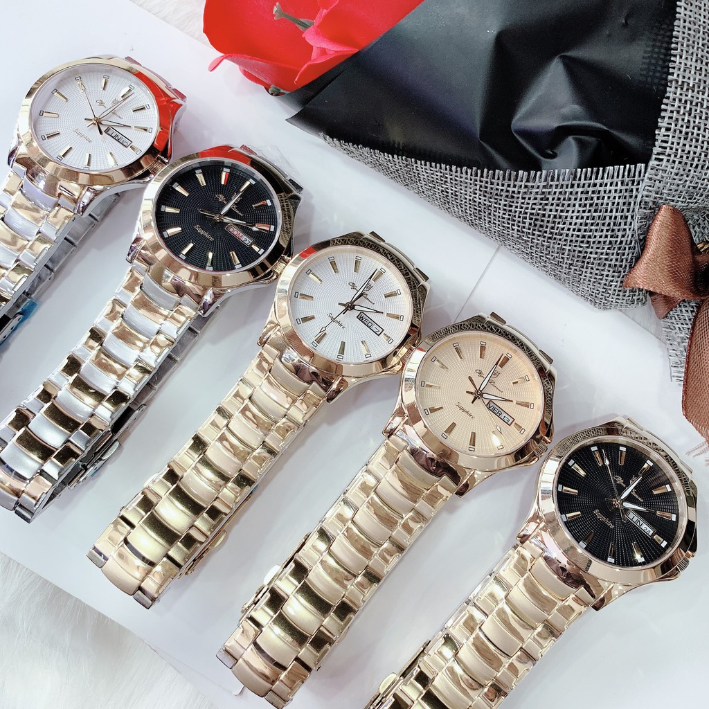 Đồng Hồ Nam Oasis Pacifier OP Hai Lịch , Dây Thép , Size 40mm