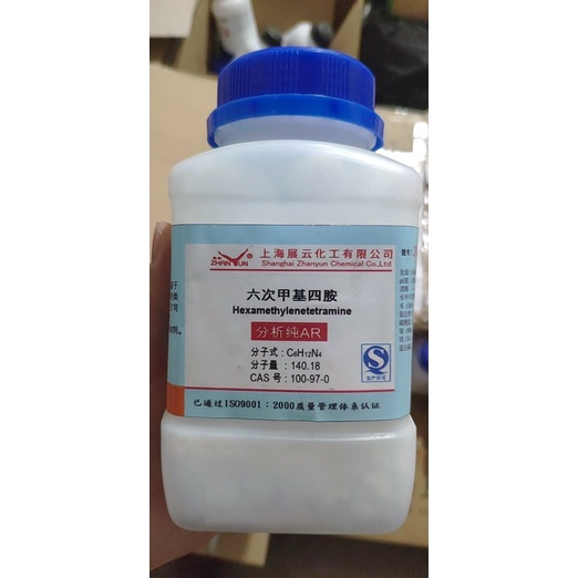 Hóa chất Hexamethylene tetramine 500g C6H12N4 methenamine (CH2)6N4 urotropin CAS 100-97-0