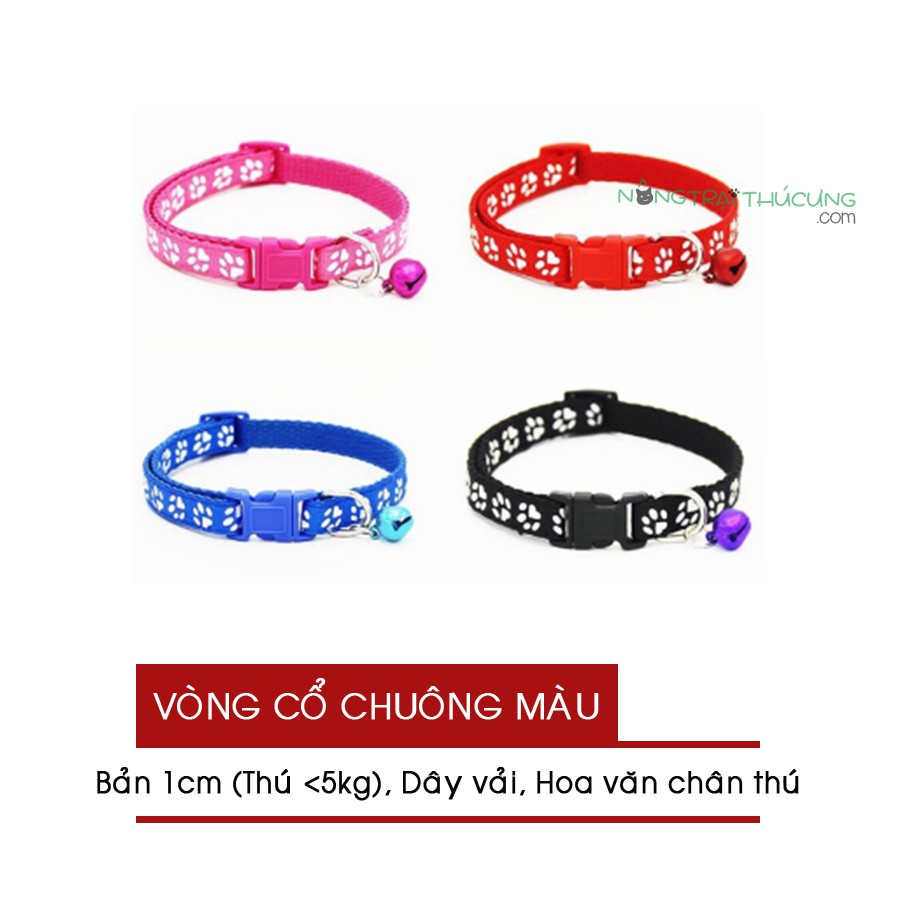 Vòng Cổ Dây Vải - Chuông Màu Cho Chó Mèo  - Nông Trại Thú Cưng