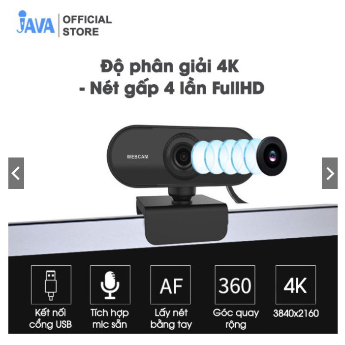 [4K NÉT GẤP 4 FULLHD] Webcam máy tính 4K - 38400 x 2160p - Thu hình cho máy tính, pc, TV, để bàn | BigBuy360 - bigbuy360.vn