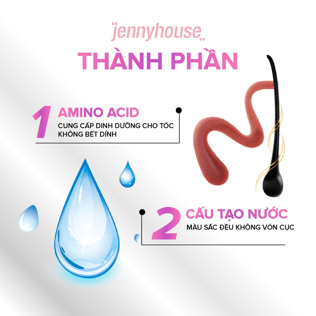 Màu Nhuộm Tóc Tạm Thời JENNY HOUSE One Day Artist Hair 8ml - 4 Màu Nâu/ Hồng/ Bạc/ Xanh Dương