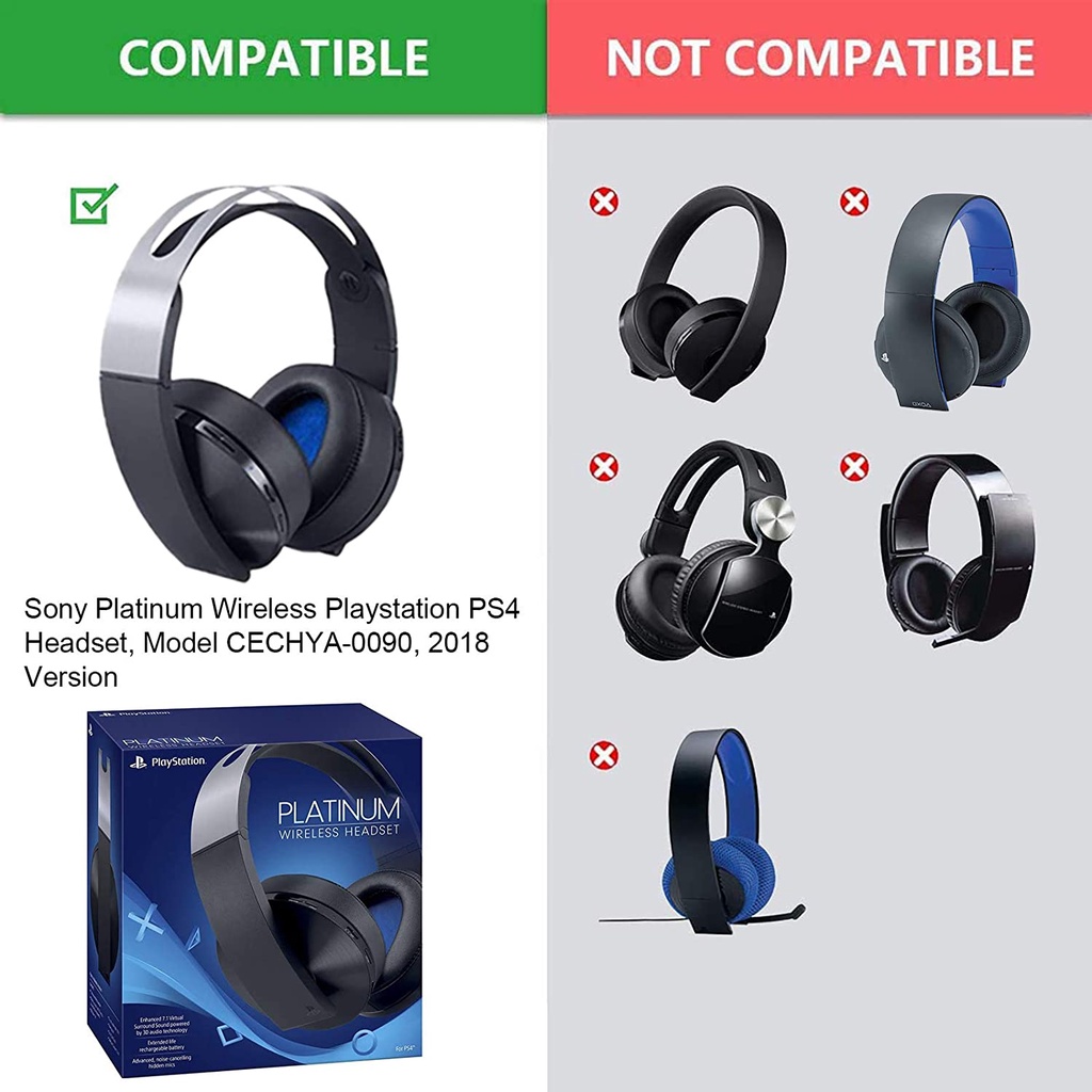 Đệm Bọc Tai Nghe Bằng Gel Màu Đen Cho Sony PS3 PS4 Platinum Playstation 3 4 Phiên Bản 2018 CECHYA-0090