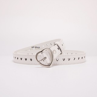 Thắt lưng nữ 2,5cm - Tim lỗ đen/ trắng