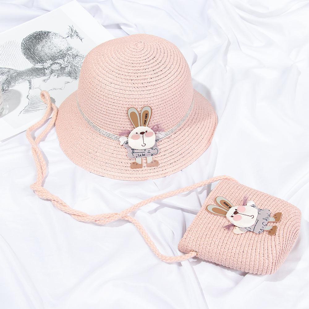 Mũ Cói Rộng Vành Thiết Kế Thoáng Khí Thời Trang Đi Biển Xinh Xắn Dành Cho Bé