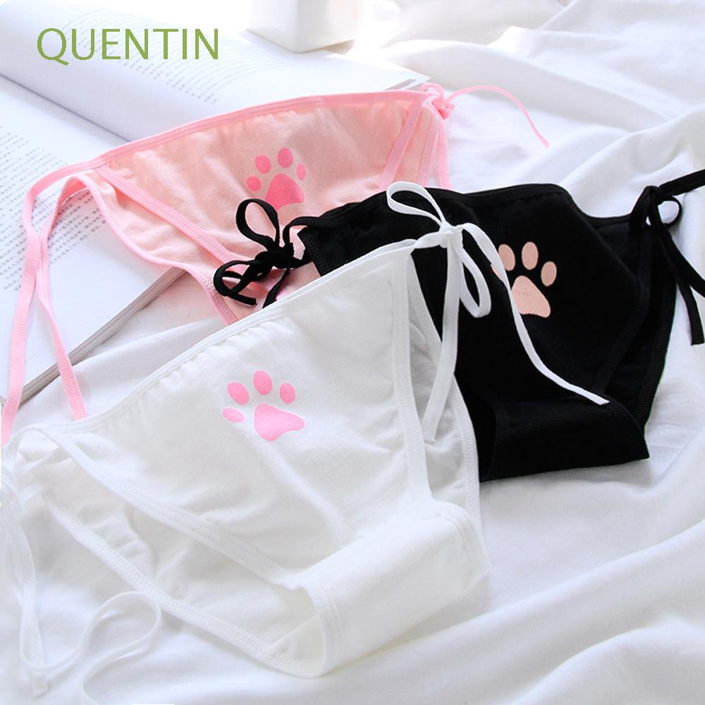 QUENTIN Quần lót không đường may lưng thấp có dây buộc hình bàn chân dễ thương nhiều màu sắc gợi cảm cho nữ | BigBuy360 - bigbuy360.vn