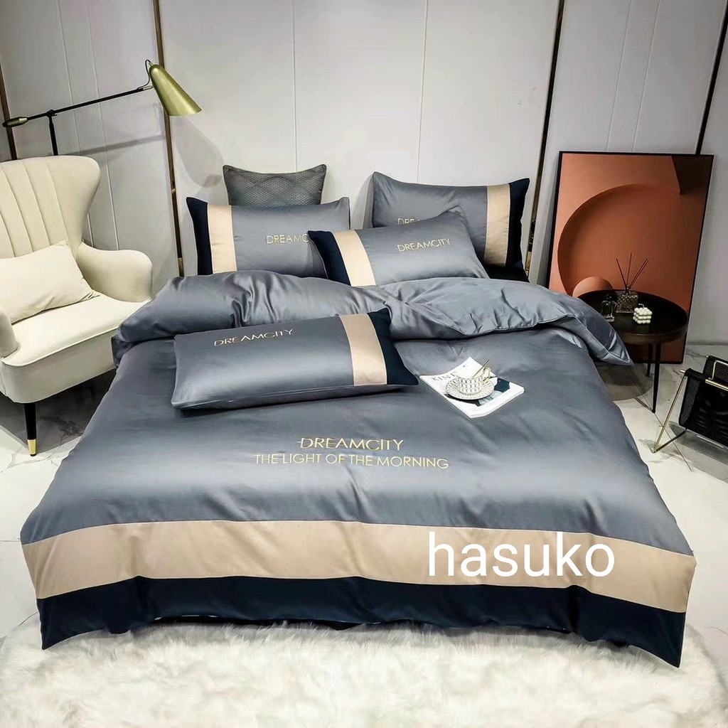 Bộ vỏ chăn ga gối lụa tencel thương hiệu Deamcity đủ mọi kích thước 1m2 .1m6 .1m8 .2m2