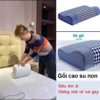 Gối cao su non người lớn - Kích Thước 30cm x 50cm x 9cm Gối chống ngáy ngủ màu sắc đa dạng