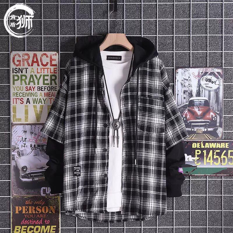 Áo Sơ Mi Caro SM5 Có Nón Liền Mũ chống nắng nam nữ Áo Flannel Phong Cách Đa Năng vải mặc đi nắng Unisex Hàn Quốc