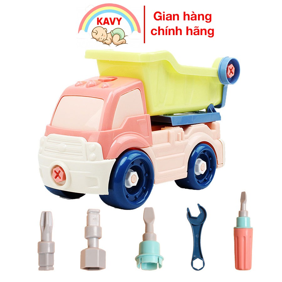 Đồ chơi lắp ráp xe tải  KAVY nhiều màu sắc kích thích giác quan của bé, kích thước rất lớn, nhựa an toàn