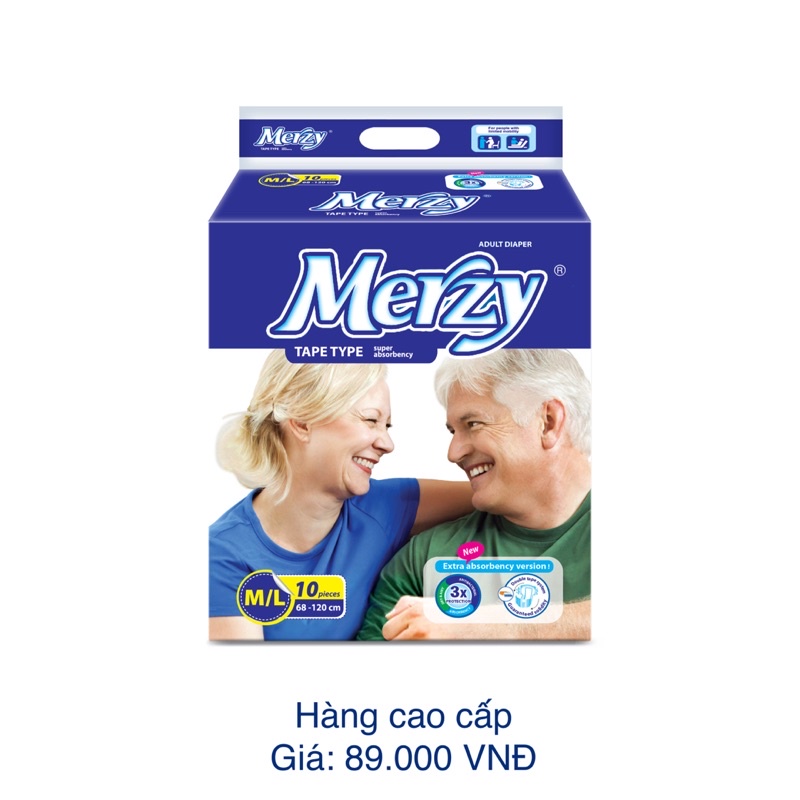 Tả người già Merzy Size M/L gói 10 miếng siêu thấm