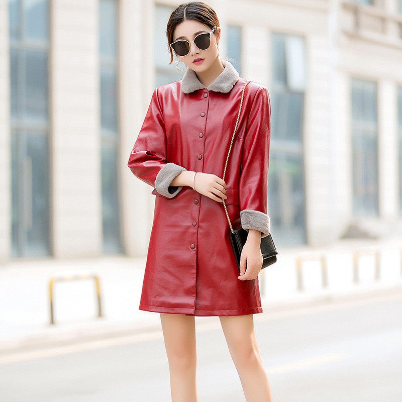 Hàng chuẩn đẹp rẻÁo da nữ lót lông ấm đẹp, lịch sự