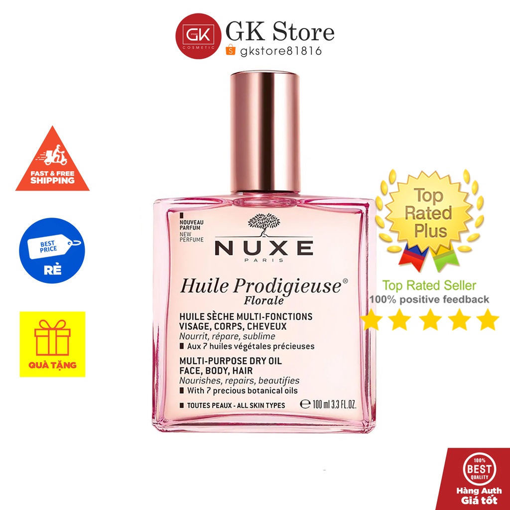 Phiên Bản Mới Dầu Khô Nuxe Huile Prodigieuse Florale Đa Năng Hương Thảo Mộc, Tinh Tế 100ml
