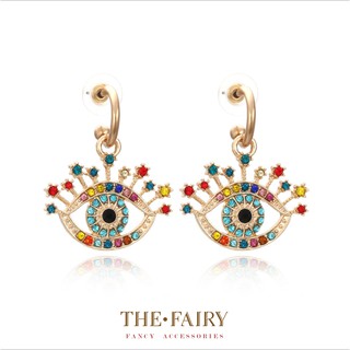 Bông tai The eye phối tia đá màu ấn tượng [ BT134 ]