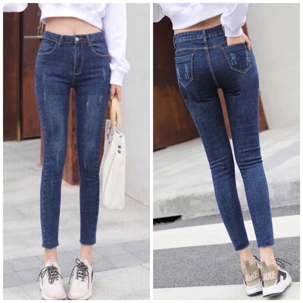 Quần jean dài cào tua lai co giãn cao cấp size từ 25-35