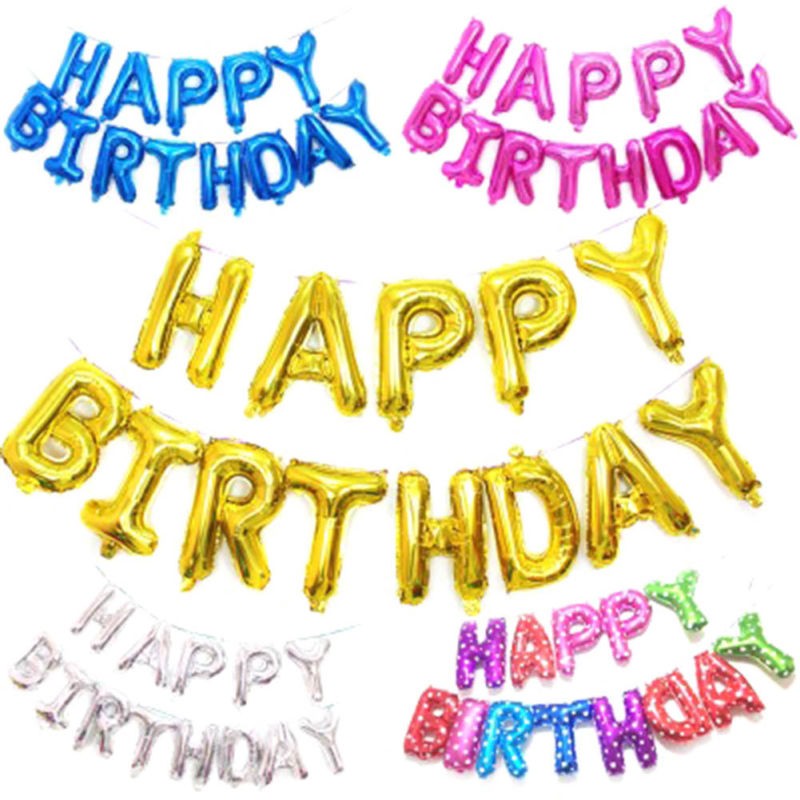 Bong bóng chữ trang trí tiệc sinh nhật sáng tạo kèm phụ kiện