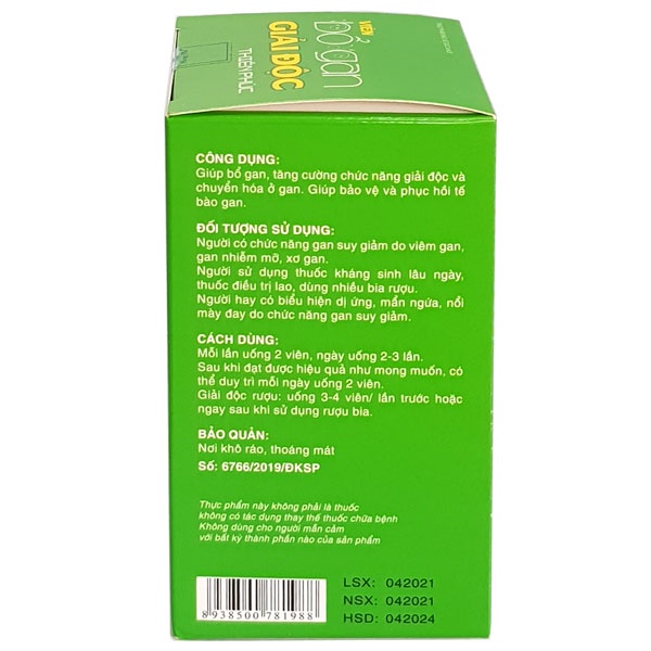 Bổ Gan Giải Độc Thiên Phúc - Hỗ trợ bổ gan, tăng cường chức năng gan (60 viên)