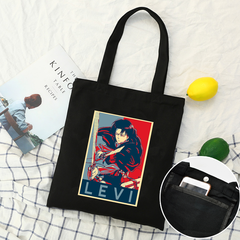 Anime Tấn Công Titan Túi Vải Dung Tích Lớn Nhật Bản Thường Ngày Mua Sắm Túi Bông Tai Kẹp Gothic Nữ Túi Đeo Vai