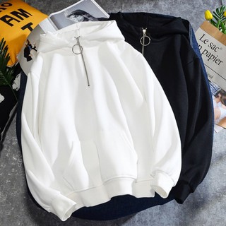 Áo Hoodie Cổ Khóa Đen Trắng Unisex Mẫu Áo Hoodie Nam và Nữ Đẹp
