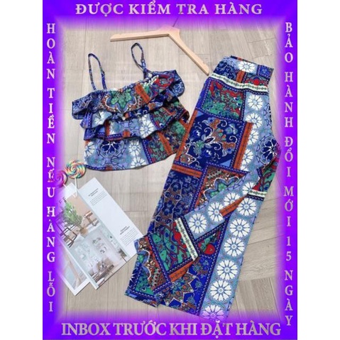 Set bộ thổ cẩm áo tầng siêu đẹp - hình thật phanngoc