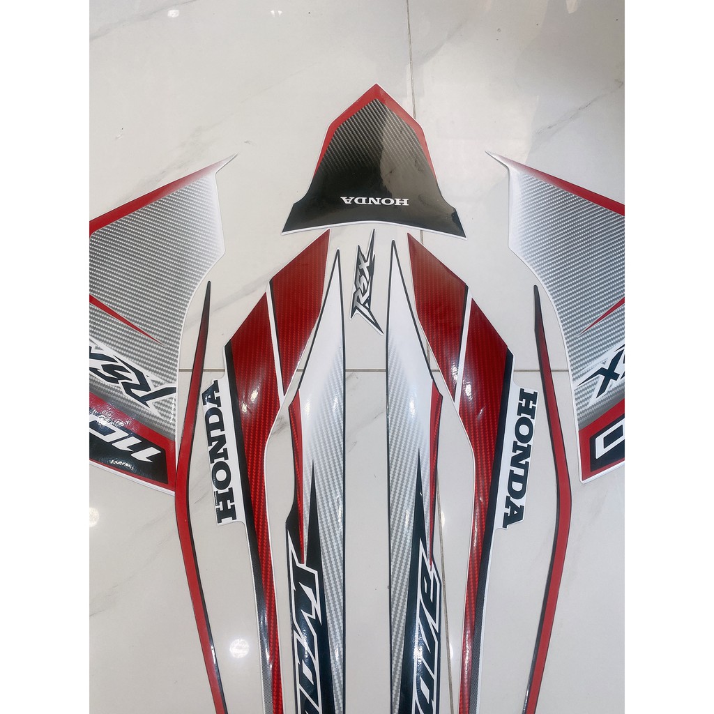 Trọn bộ tem rời dán xe máy 3 lớp Honda Wave Rsx 110 2013 siêu nhân màu trắng đỏ