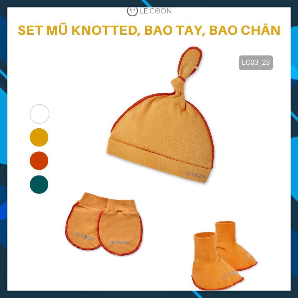 [Mã FAMAYFA2 giảm 10K đơn 50K] LE COON- Set phụ kiện mũ knotted, bao tay bao chân Le coon