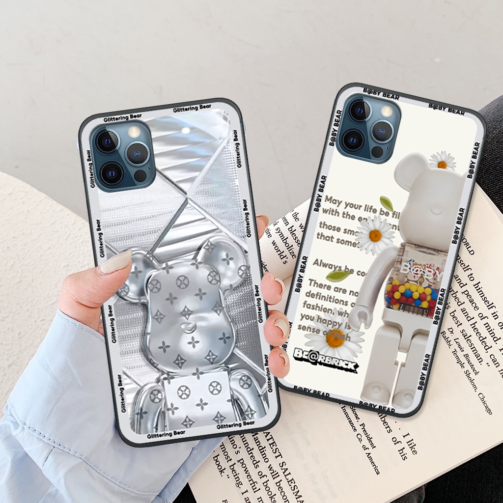 Ốp lưng IP 13/ 13 pro/ 13 pro max bear brick, ốp điện thoại in hình 3D phong cách, thời trang