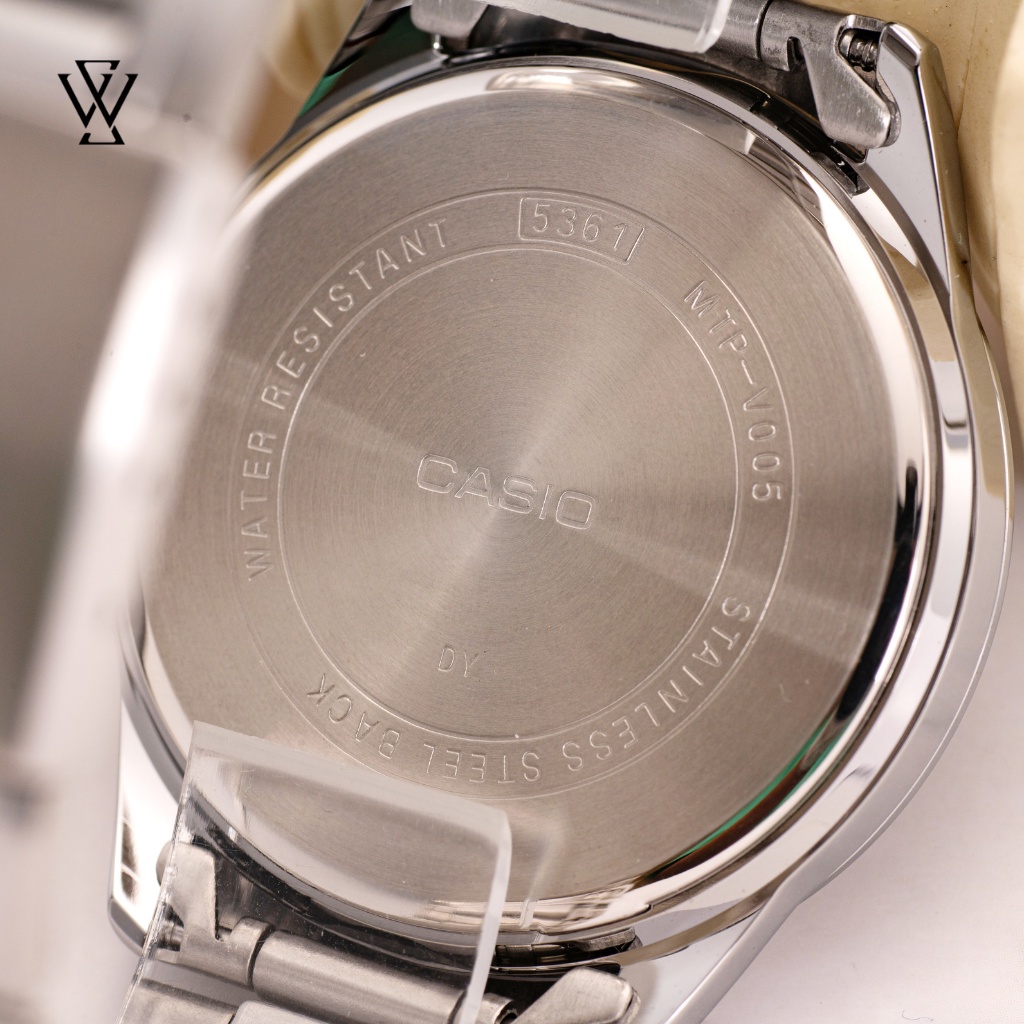 Đồng Hồ Quartz Nam Casio WATCHSTORE MTP-V005D-1BUDF Thiết Kế Kính Khoáng 40mm, Dây Kim Loại, Vỏ Thép Không Gỉ