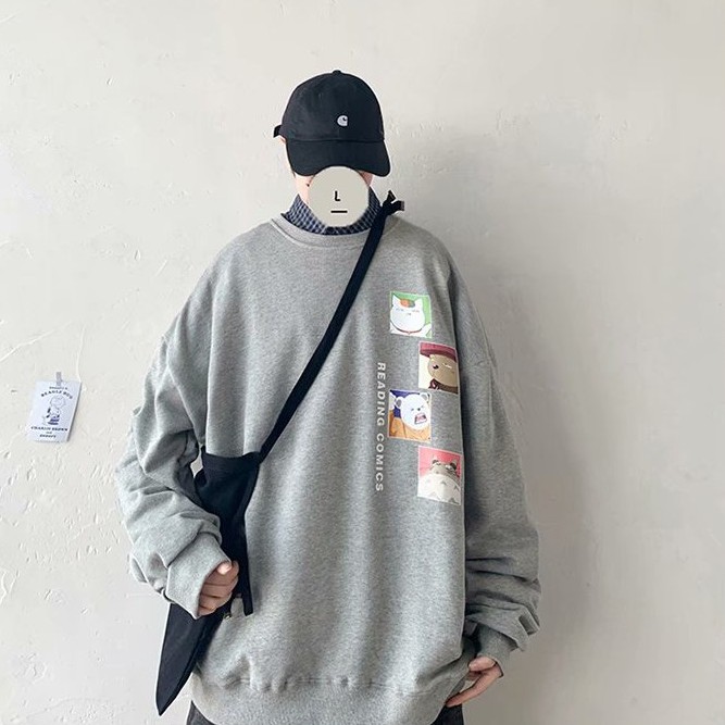 Áo hoodie tay dài cổ tròn họa tiết hoạt hình thời trang cá tính cho nam size M-5 XL 200kg | BigBuy360 - bigbuy360.vn