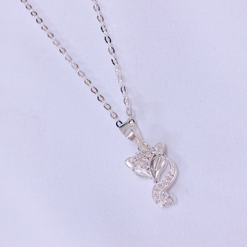 Dây chuyền nữ bạc thật mặt hồ ly đính đá sang chảnh - Kho sỉ bạc Nhất Linh