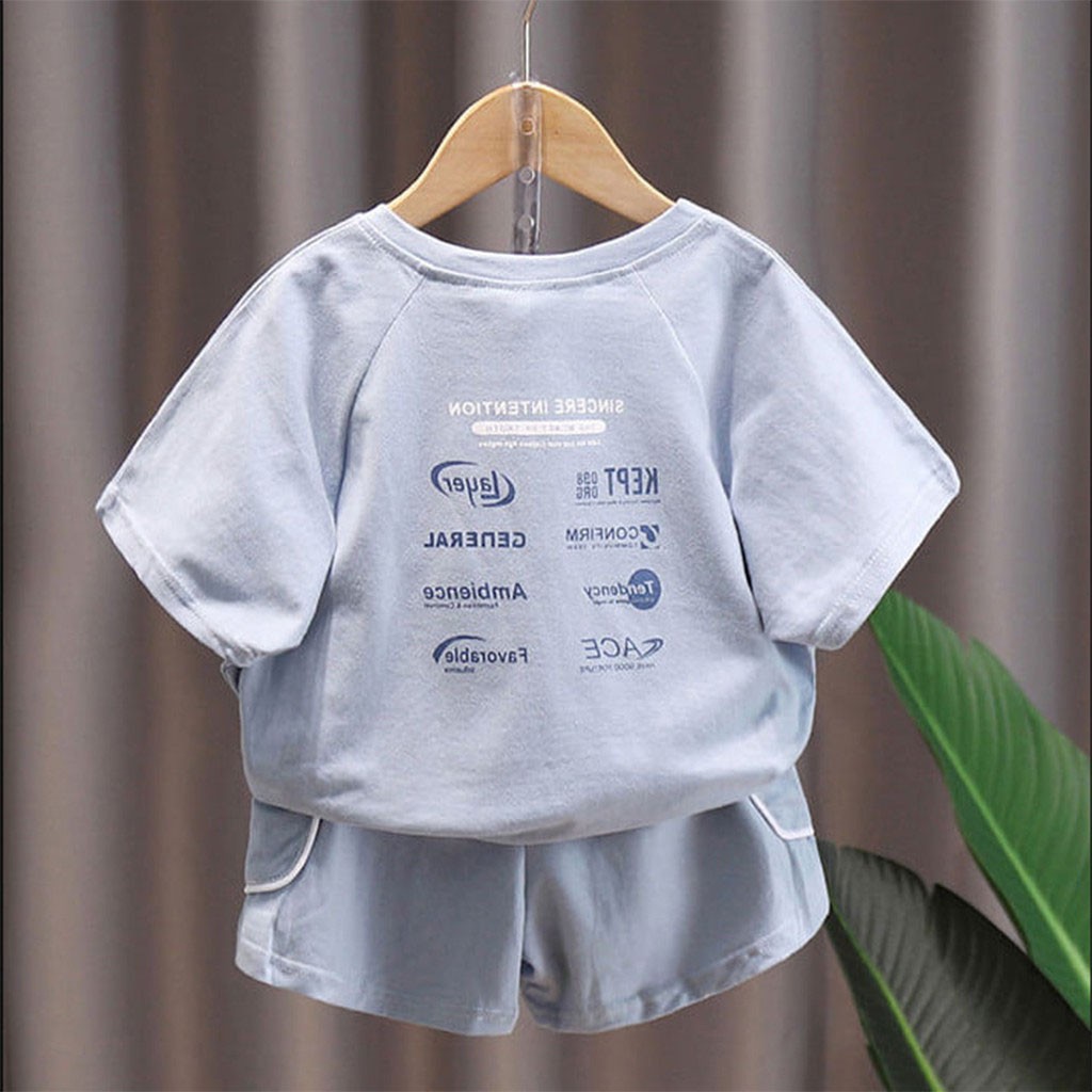 Bộ cộc tay cho bé LILA KIDS, Đồ bộ bé trai chất cotton Cao Cấp cho bé từ 6- 20kg