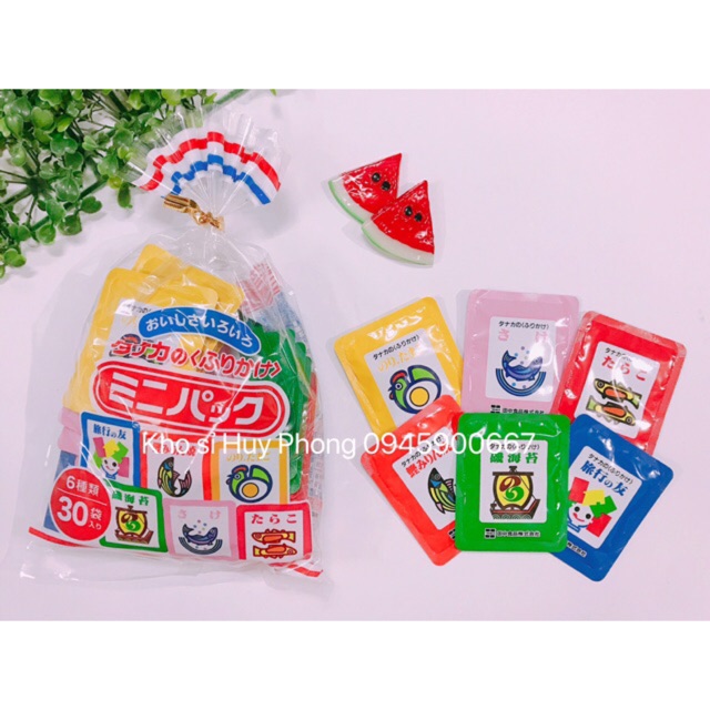 Gia vị rắc cơm Nhật Bản 6 vị 30 gói nhỏ  cho bé