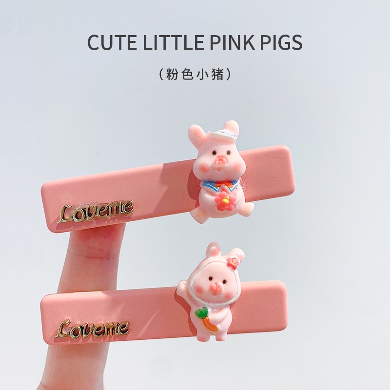 Kẹp Tóc Mái Hình Chú Heo Hồng Dễ Thương Cho Nữ