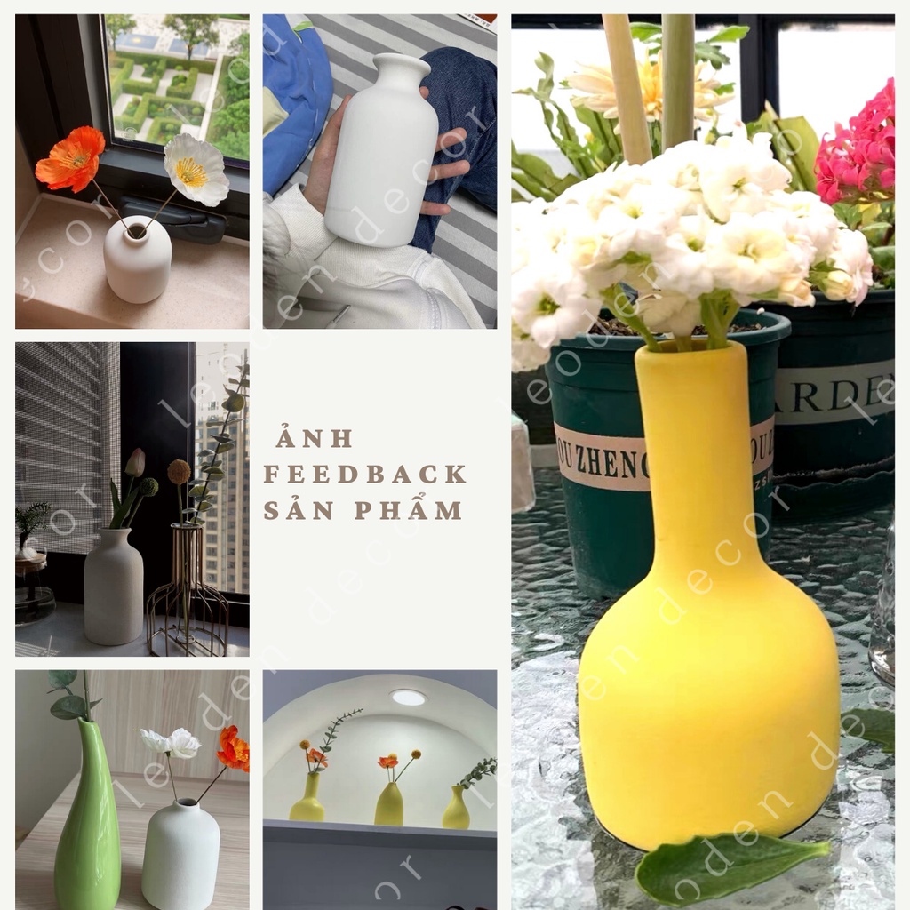 Bình hoa trang trí phòng khách bằng gốm đẹp, lọ hoa đẹp gốm decor trang trí nhà cửa