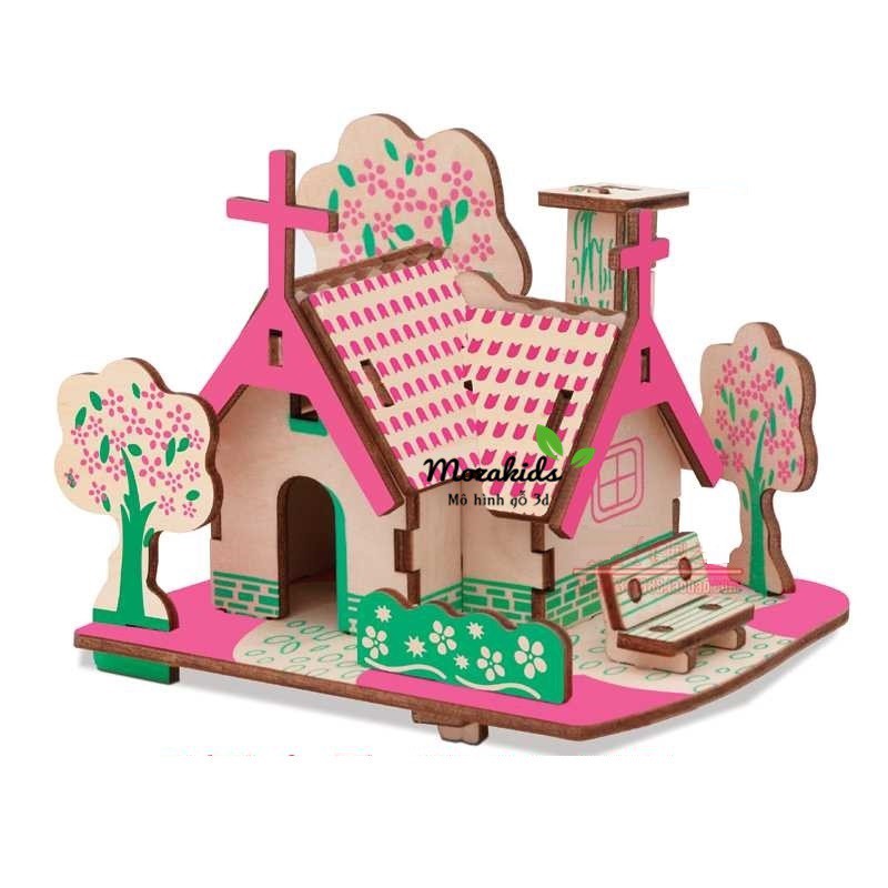 [Mã LIFETOYS1 giảm 30K đơn 99K] Đồ chơi lắp ráp gỗ 3D Mô hình American Dream Cottage