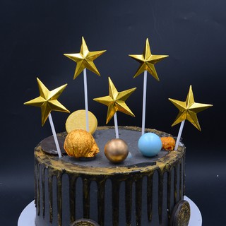 Topper 5 ngôi sao trang trí bánh sinh nhật, topper cắm bánh, topper cake