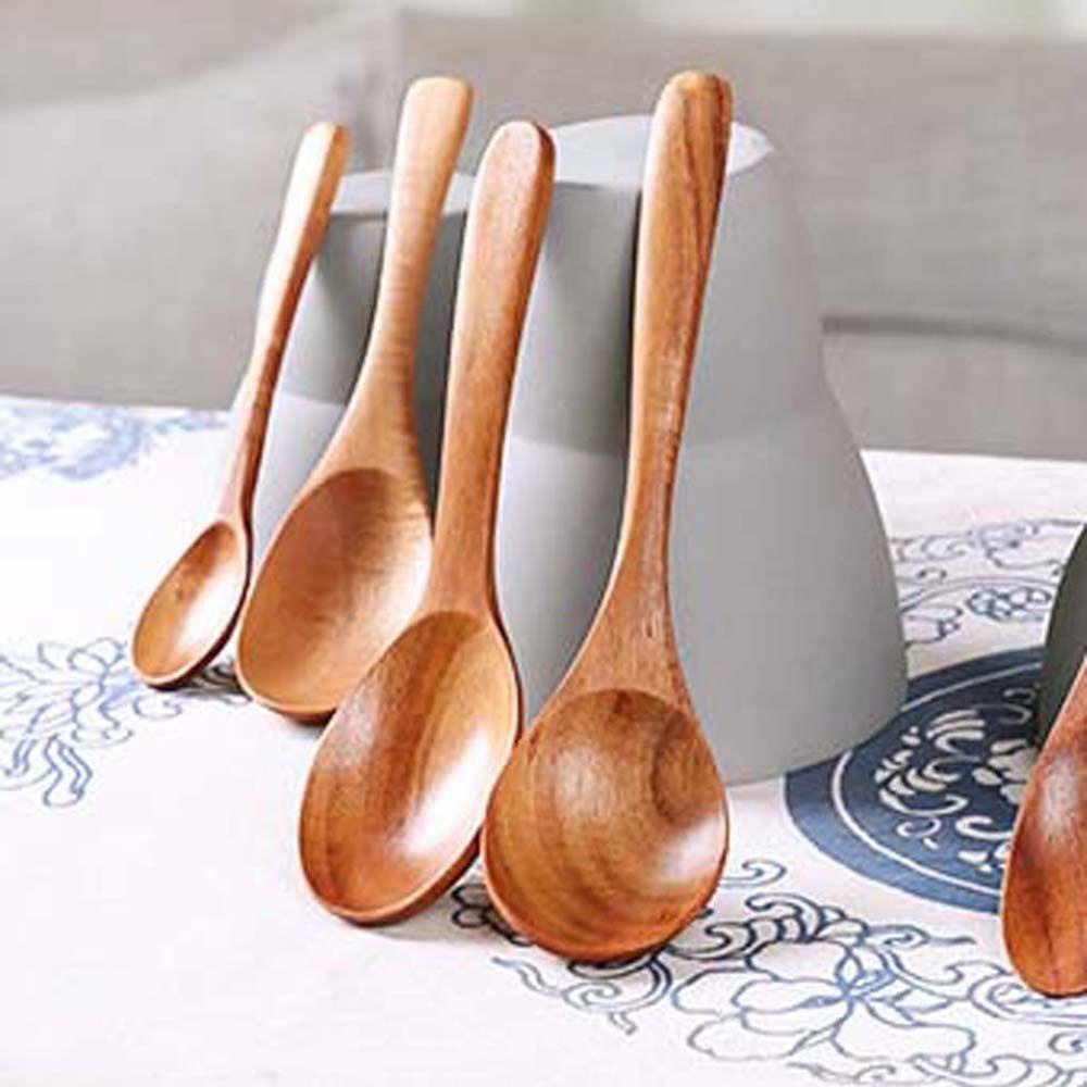 YIYU Muỗng Gỗ Tự Nhiên Dùng Ăn Súp Tiện Dụng