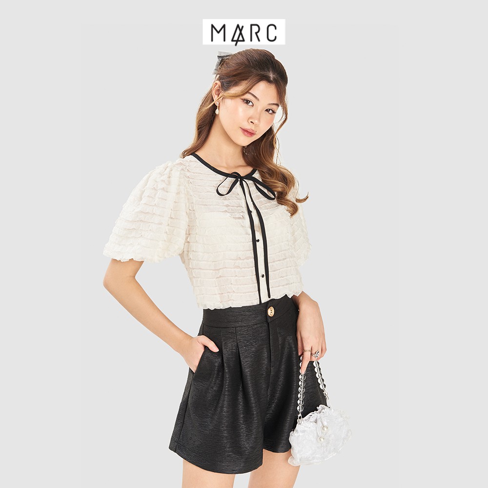 Quần nữ MARC FASHION short vải texture nhấn 4 ly | BigBuy360 - bigbuy360.vn