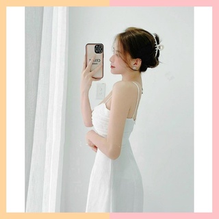 Đầm dạo phố xoắn ngực cực xinh, vải đũi mềm mịn