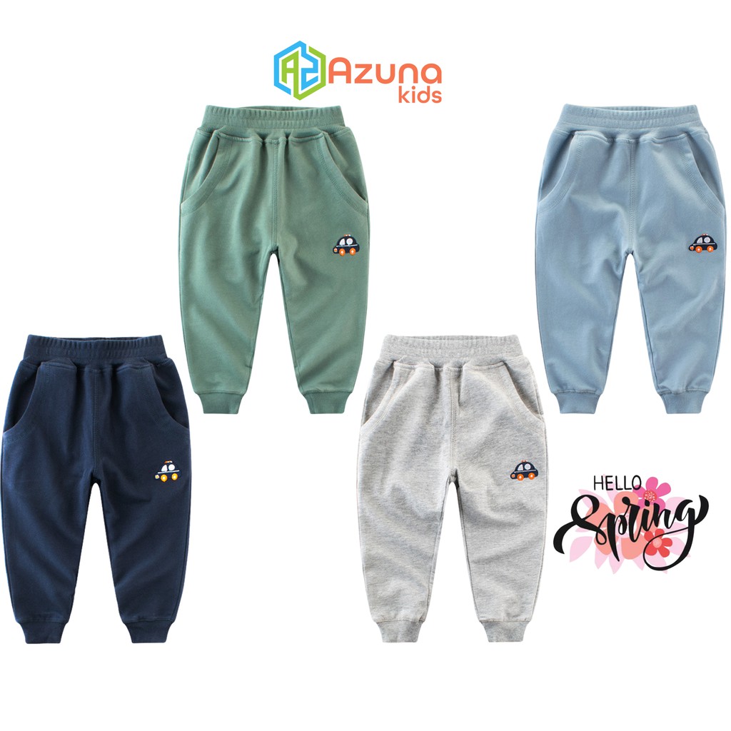 Quần thun dài bé trai 27Kids Quần thu đông nam 100% Cotton cho trẻ từ 2-10 tuổi BLPE3