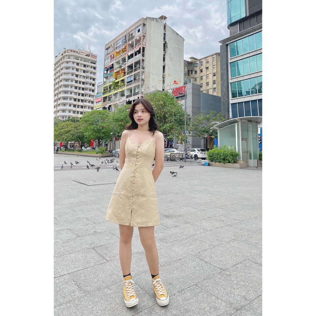 Đầm hai dây nút bọc CAMILA DRESS | BigBuy360 - bigbuy360.vn