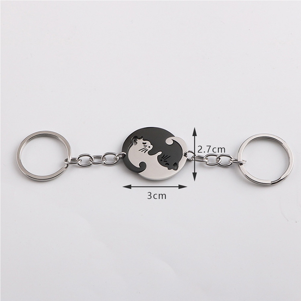 Set 2 Móc Khóa Đôi Hình Trái Tim Khắc Chữ Ý Nghĩa