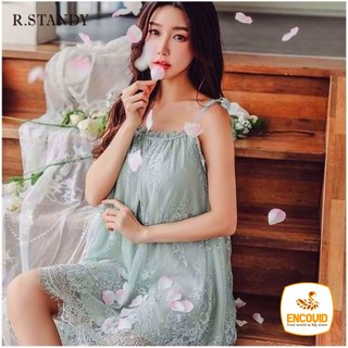 Váy ngủ dễ thương ngây thơ  2 dây Sexy gợi cảm Ren voan xuyên thấu quyến rũ xuất Nhật cao cấp ENCOVID VNG15