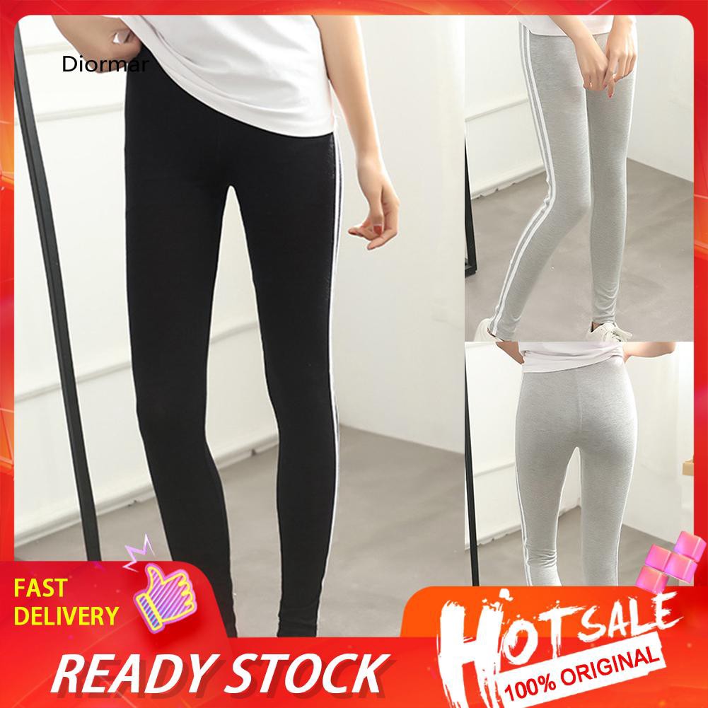 Quần legging thể thao kẻ sọc thời trang cho nữ