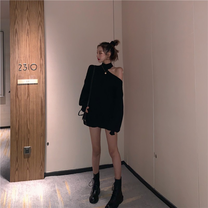 Áo Len Tay Dài Dáng Rộng Hở Vai Quyến Rũ Trẻ Trung Cho Bạn Gái | BigBuy360 - bigbuy360.vn