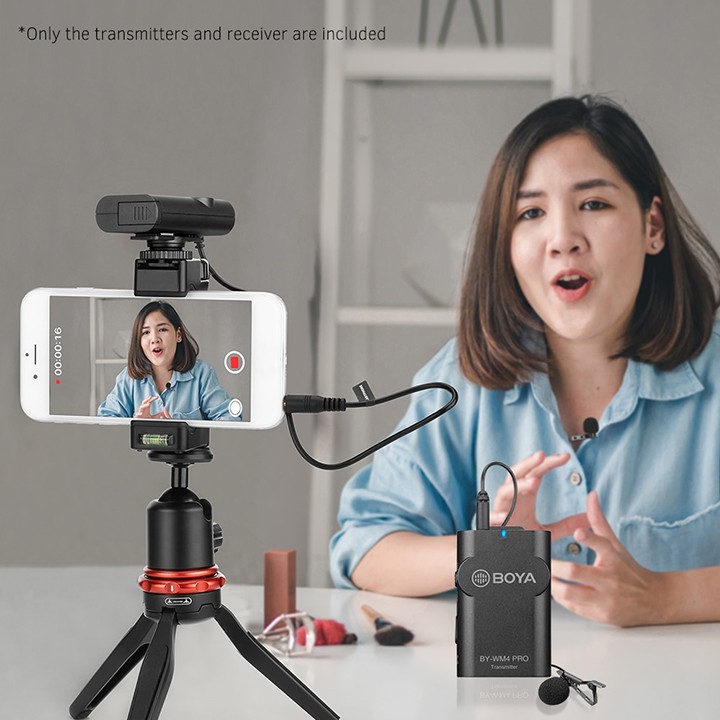 Mic thu âm không dây cho điện thoại và máy ảnh BOYA BY-WM4 PRO-K1