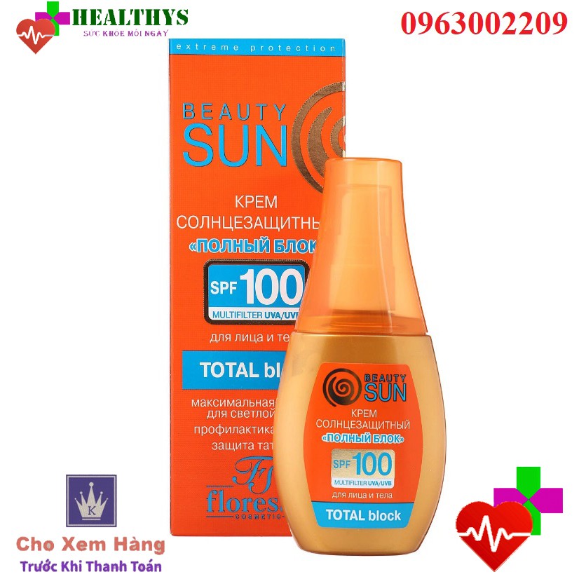 Kem Chống Nắng Nga FLORESAN BEAUTY SUN  SPF 100 #80#60"FULL BLOCK''