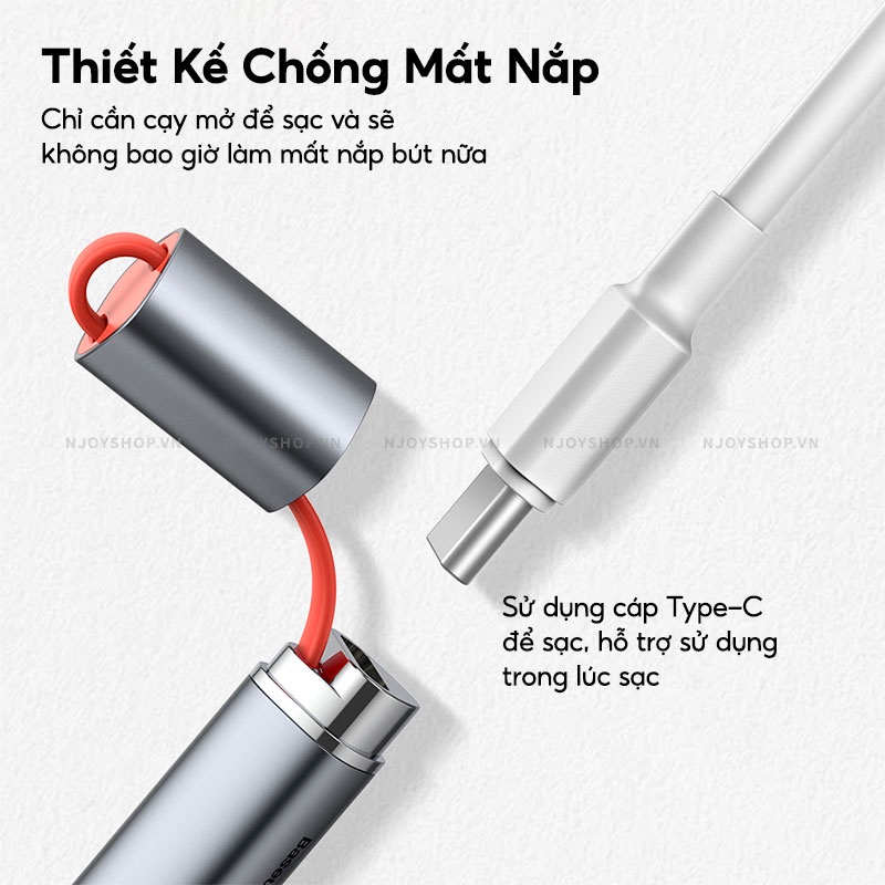 Bút Cảm Ứng Stylus Baseus Square Line Capacitive Chuyên Dụng Dành Cho Máy Tính Bảng Tablet Njoyshop