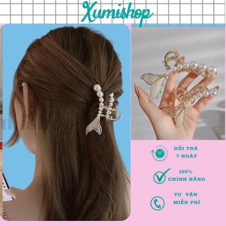 Kẹp Tóc Kim Loại Hình Đuôi Cá Đính Ngọc Trai Nhân Tạo Phong Cách Hàn Quốc Xumishop