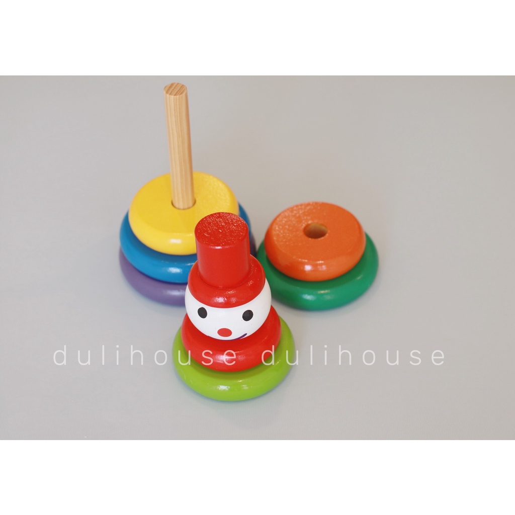 Đồ chơi Gỗ hề tháp - Giúp bé trở nên thông minh, hoạt bát - Tăng khả năng phân biệt màu sắc - Sản xuất tại Việt Nam