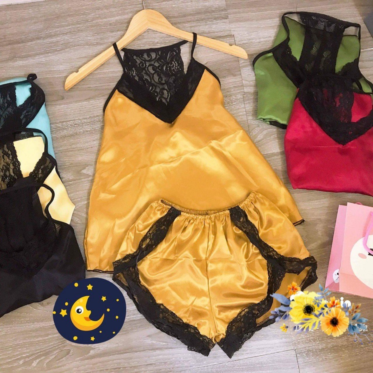 SET BỘ NGỦ PHI BÓNG PHỐI REN CHÉO DÂY CÓ MÚT FREESIZE DƯỚI 56Kg | BigBuy360 - bigbuy360.vn